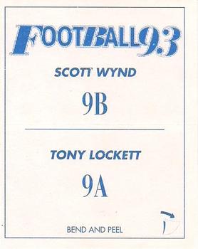 1993 Select AFL Stickers #9 Tony Lockett / Scott Wynd Back